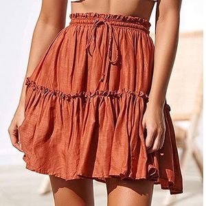 Burnt Orange Tie Skirt